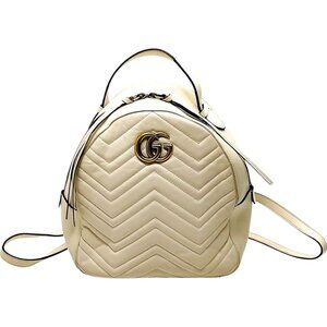 283630BG (X6) Gucci Backpack Bag White Leather